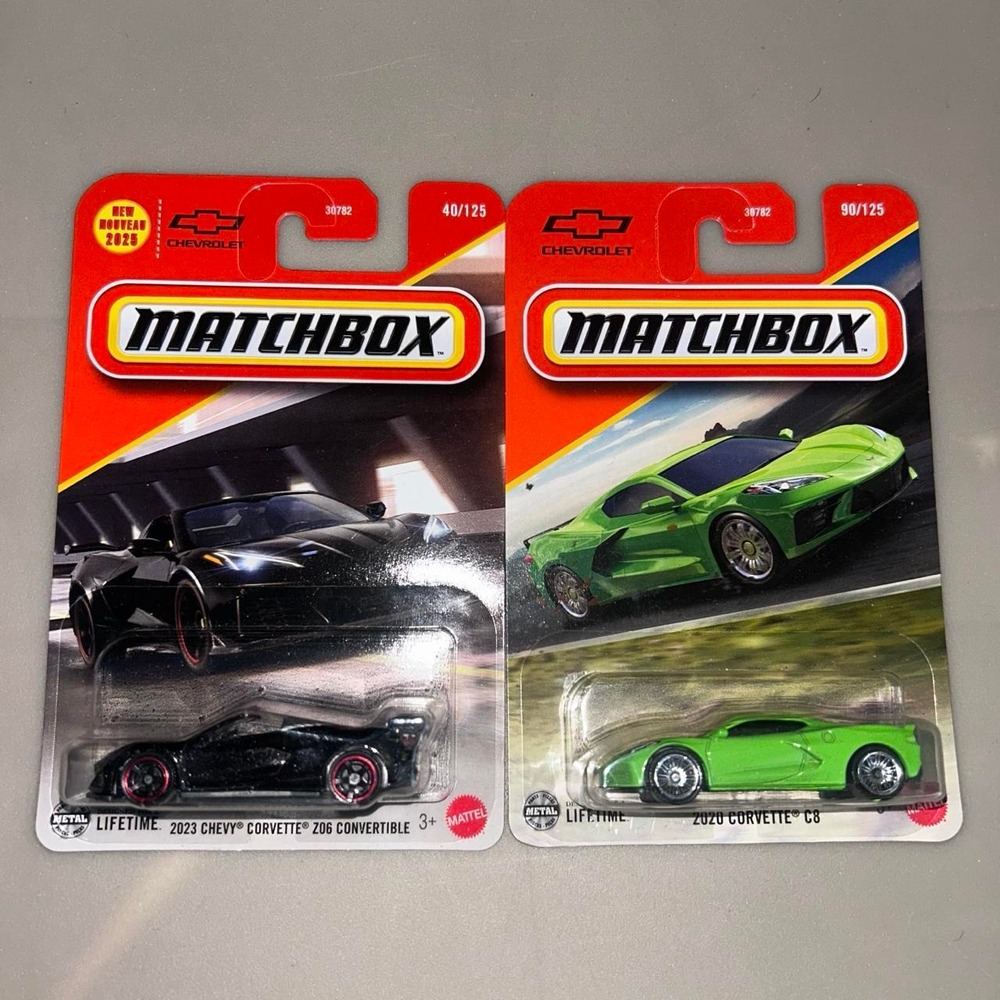 Matchbox 2023 Chevy Corvette Z06 Convertible 2020 Chevy Corvette C8 Diecast Lot